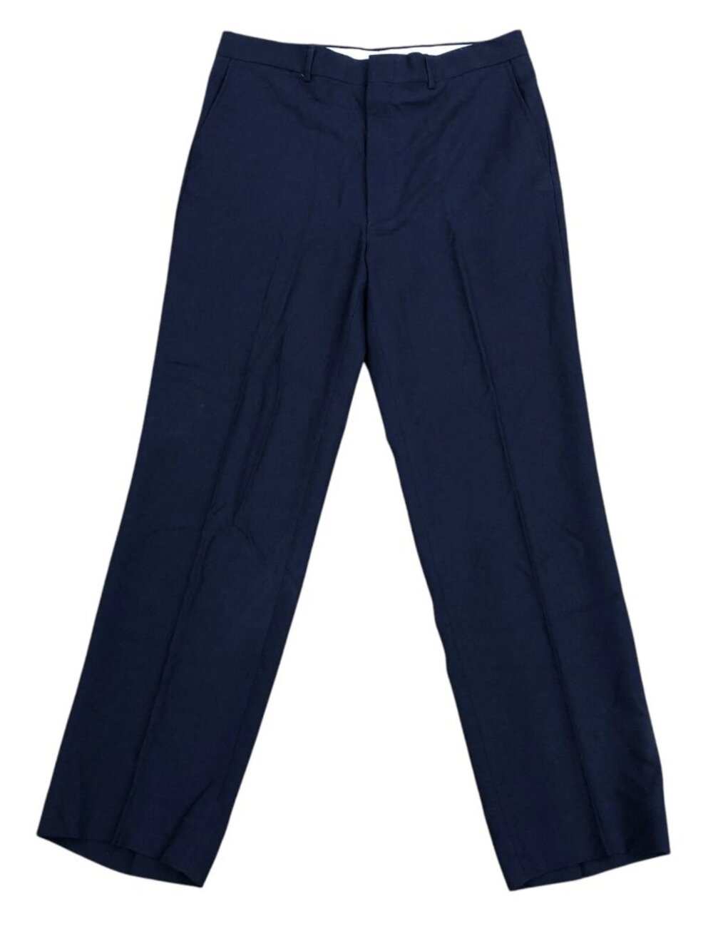 Vintage FLEXSLAX Wool Blend Pleated Dress Pants W 36 L 32 Blue Pockets